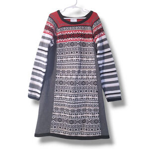Hanna Andersson 140cm Girls 10 Fairisle Striped Sweater Dress